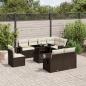 Preview: ARDEBO.de - 9-tlg. Garten-Sofagarnitur mit Kissen Braun Poly Rattan