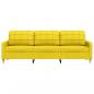 Preview: 3-Sitzer-Sofa Hellgelb 210 cm Stoff