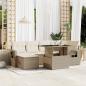 Preview: ARDEBO.de - 7-tlg. Garten-Sofagarnitur mit Kissen Beige Poly Rattan