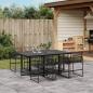 Preview: ARDEBO.de - 7-tlg. Garten-Essgruppe Schwarz Poly Rattan