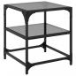 Preview: Couchtisch mit Glasplatte Schwarz 40x40x45 cm Stahl