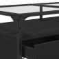 Preview: Couchtisch mit Glasplatte Schwarz 98,5x50x45 cm Stahl