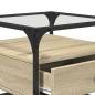 Preview: Couchtisch mit Glasplatte Sonoma-Eiche 50x50x45 cm Stahl