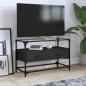 Preview: ARDEBO.de - TV-Schrank mit Glasplatte Schwarz 80x35x51 cm Holzwerkstoff