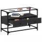 Preview: TV-Schrank mit Glasplatte Schwarz 80x35x51 cm Holzwerkstoff