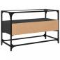 Preview: TV-Schrank mit Glasplatte Schwarz 80x35x51 cm Holzwerkstoff