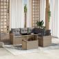 Preview: ARDEBO.de - 6-tlg. Garten-Sofagarnitur mit Kissen Beige Poly Rattan