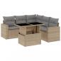 Preview: 6-tlg. Garten-Sofagarnitur mit Kissen Beige Poly Rattan