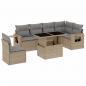 Preview: 7-tlg. Garten-Sofagarnitur mit Kissen Beige Poly Rattan