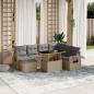 Preview: ARDEBO.de - 8-tlg. Garten-Sofagarnitur mit Kissen Beige Poly Rattan