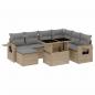 Preview: 8-tlg. Garten-Sofagarnitur mit Kissen Beige Poly Rattan