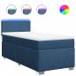 Preview: Boxspringbett mit Matratze Blau 90x200 cm Stoff