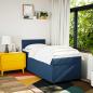 Preview: Boxspringbett mit Matratze Blau 90x200 cm Stoff