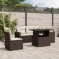 Preview: ARDEBO.de - 6-tlg. Garten-Sofagarnitur mit Kissen Braun Poly Rattan