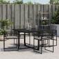 Preview: Gartenstühle mit Kissen 4 Stk. Schwarz Poly Rattan