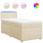 Preview: Boxspringbett mit Matratze Creme 80x200 cm Stoff