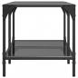 Preview: Couchtisch mit Glasplatte Schwarz 78,5x40x40 cm Stahl