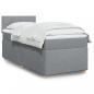 Preview: ARDEBO.de - Boxspringbett mit Matratze Hellgrau 80x200 cm Stoff