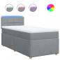 Preview: Boxspringbett mit Matratze Hellgrau 80x200 cm Stoff