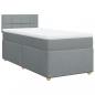 Preview: Boxspringbett mit Matratze Hellgrau 80x200 cm Stoff