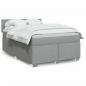 Preview: ARDEBO.de - Boxspringbett mit Matratze Hellgrau 140x200 cm Stoff