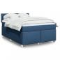 Preview: ARDEBO.de - Boxspringbett mit Matratze Blau 160x200 cm Stoff