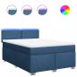 Preview: Boxspringbett mit Matratze Blau 160x200 cm Stoff