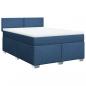 Preview: Boxspringbett mit Matratze Blau 160x200 cm Stoff