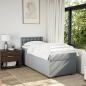 Preview: Boxspringbett mit Matratze Hellgrau 90x200 cm Stoff