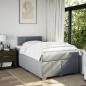 Preview: Boxspringbett mit Matratze Hellgrau 120x200 cm Stoff