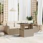 Preview: ARDEBO.de - 5-tlg. Garten-Sofagarnitur mit Kissen Beige Poly Rattan