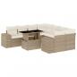 Preview: 9-tlg. Garten-Sofagarnitur mit Kissen Beige Poly Rattan