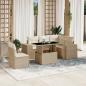 Preview: ARDEBO.de - 6-tlg. Garten-Sofagarnitur mit Kissen Beige Poly Rattan