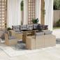 Preview: ARDEBO.de - 9-tlg. Garten-Sofagarnitur mit Kissen Beige Poly Rattan