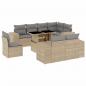 Preview: 9-tlg. Garten-Sofagarnitur mit Kissen Beige Poly Rattan