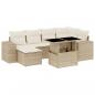 Preview: 7-tlg. Garten-Sofagarnitur mit Kissen Beige Poly Rattan