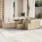 Preview: ARDEBO.de - 10-tlg. Garten-Sofagarnitur mit Kissen Beige Poly Rattan