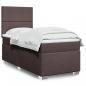 Preview: ARDEBO.de - Boxspringbett mit Matratze Dunkelbraun 90x200 cm Stoff