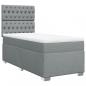 Preview: Boxspringbett mit Matratze Hellgrau 90x200 cm Stoff