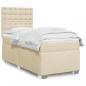 Preview: ARDEBO.de - Boxspringbett mit Matratze Creme 90x200 cm Stoff