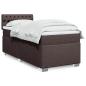 Preview: ARDEBO.de - Boxspringbett mit Matratze Dunkelbraun 90x190 cm Stoff