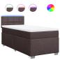 Preview: Boxspringbett mit Matratze Dunkelbraun 100x200 cm Stoff