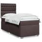 Preview: ARDEBO.de - Boxspringbett mit Matratze Dunkelbraun 80x200 cm Stoff