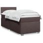 Preview: ARDEBO.de - Boxspringbett mit Matratze Dunkelbraun 80x200 cm Stoff