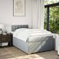 Preview: Boxspringbett mit Matratze Hellgrau 120x200 cm Stoff