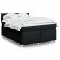 Preview: ARDEBO.de - Boxspringbett mit Matratze Schwarz 140x200 cm Stoff