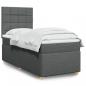 Preview: ARDEBO.de - Boxspringbett mit Matratze Dunkelgrau 90x190 cm Stoff