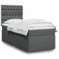 Preview: ARDEBO.de - Boxspringbett mit Matratze Dunkelgrau 90x190 cm Stoff