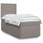 Preview: ARDEBO.de - Boxspringbett mit Matratze Taupe 100x200 cm Stoff