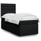 Preview: ARDEBO.de - Boxspringbett mit Matratze Schwarz 100x200 cm Stoff